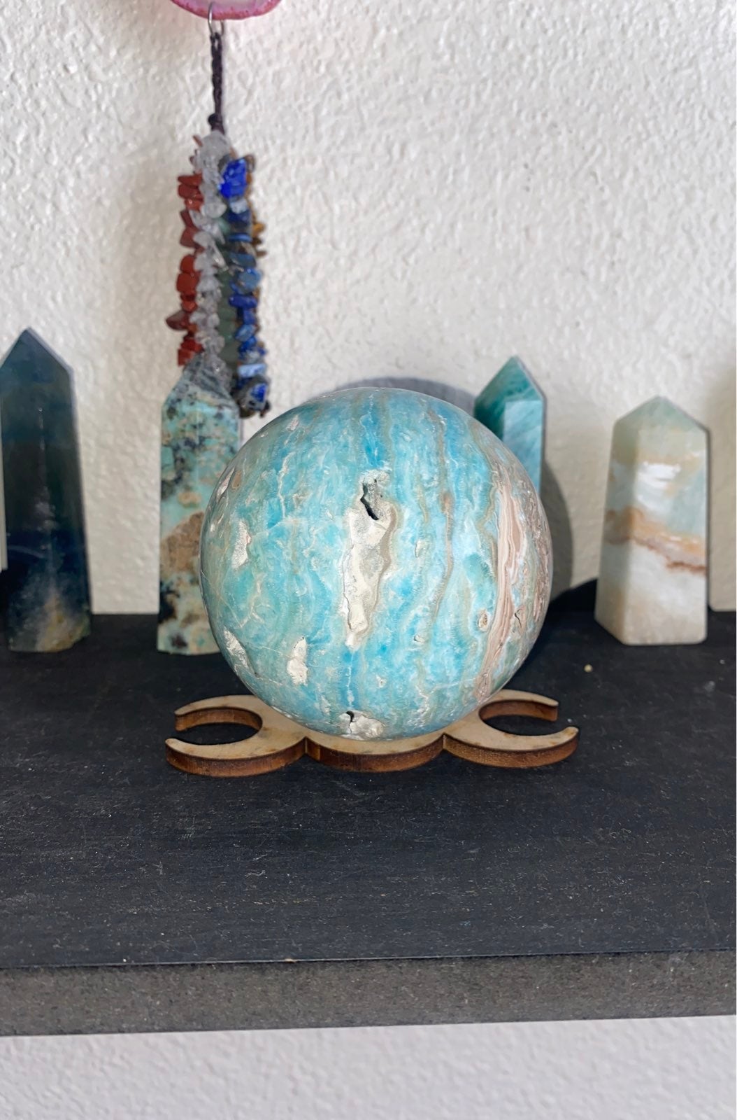 660g Caribbean Calcite Geode Crystal Ball