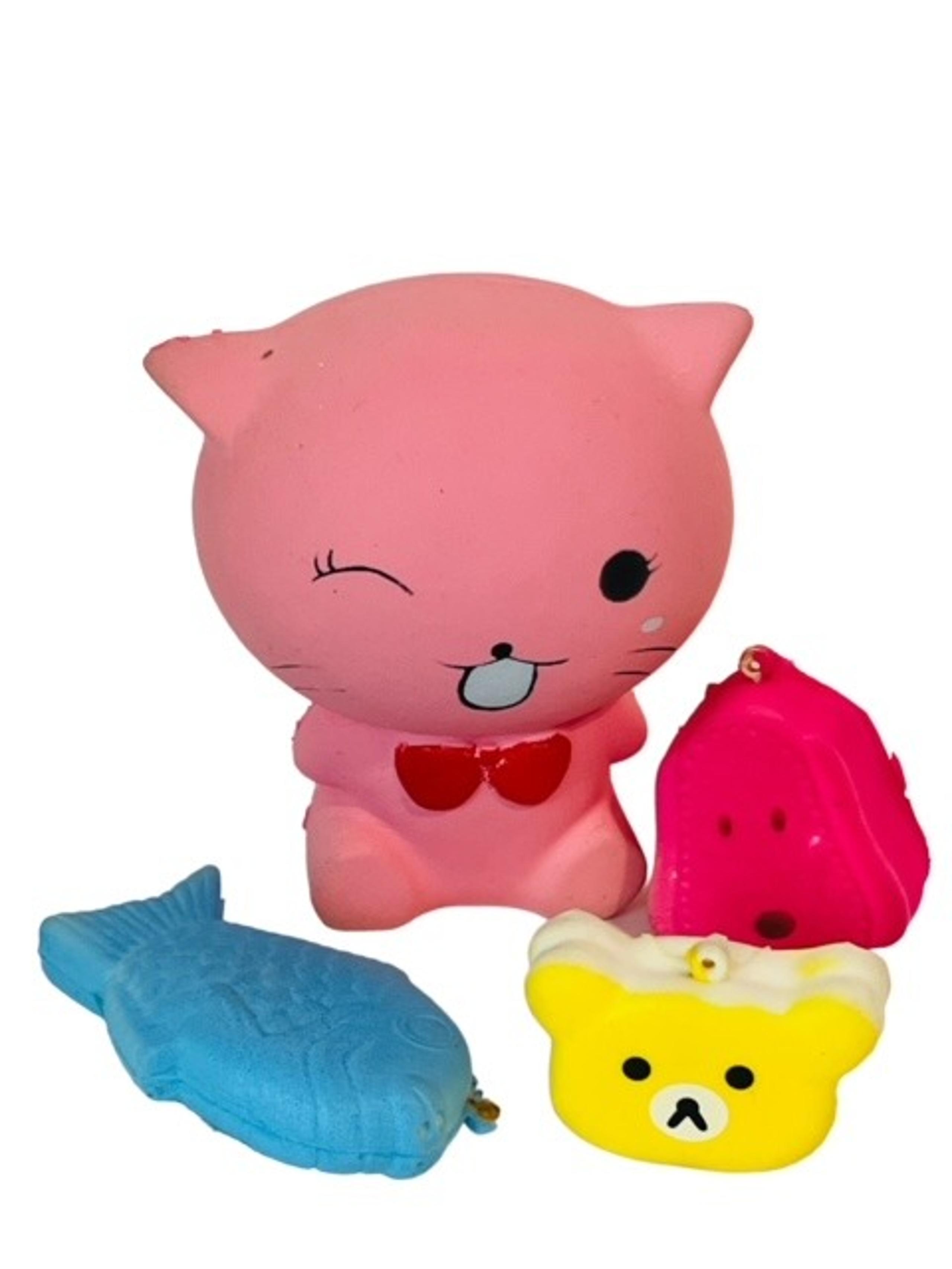 Squishies Squeezies Stress Reliever Relief Squeezable Kawall Lot Cat Fish Bear