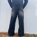 Vintage Y2k Baggy Washed faded wide leg Black denim skater jeans Size 32
