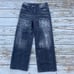 Vintage Y2k Baggy Washed faded wide leg Black denim skater jeans Size 32