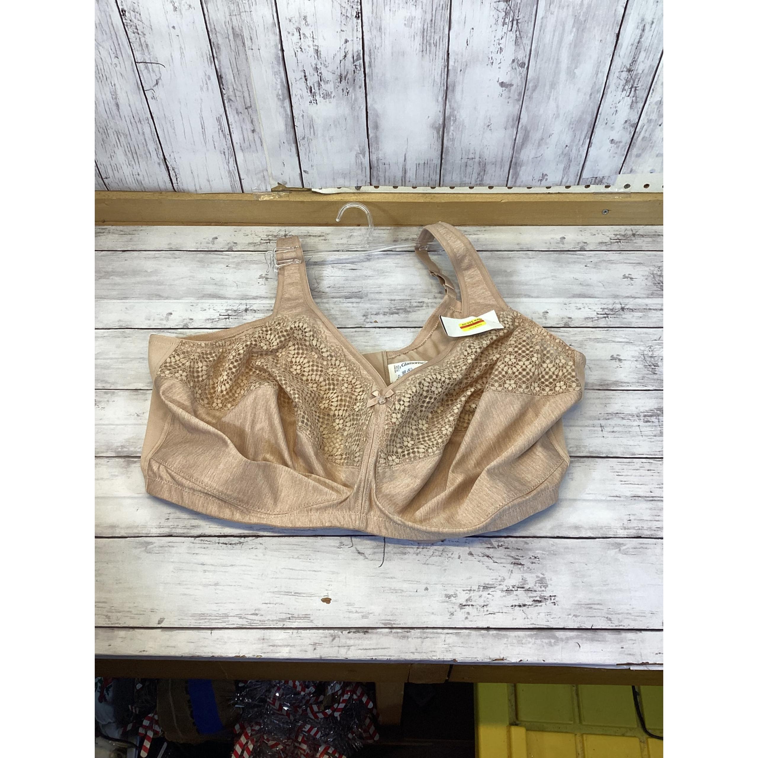 Glamorise Magic Lift 1064 Women's Tan Hook & Eye Full Coverage Bra Size 48 D