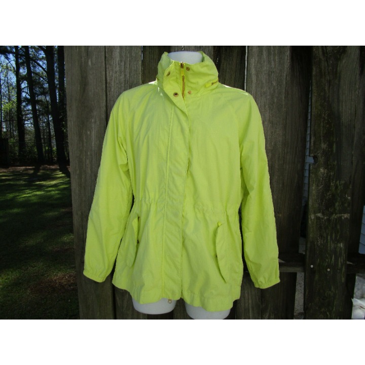 Bobby Jones Clover Water Resistant Women's Jacket XL Hooded Jacket Yellow/Green