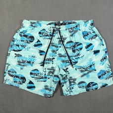 Vilebrequin Moorea Swim Trunks Mens 3XL Horizon Blue Turtles Starfish Swimwear
