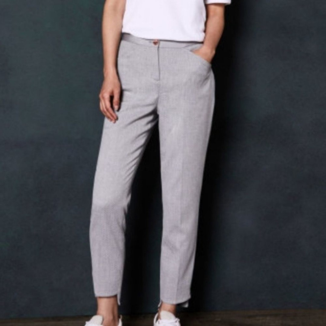 Ted Baker London Pants Grey Daizit Stitch Detail Trousers Ted Size 4 US 10