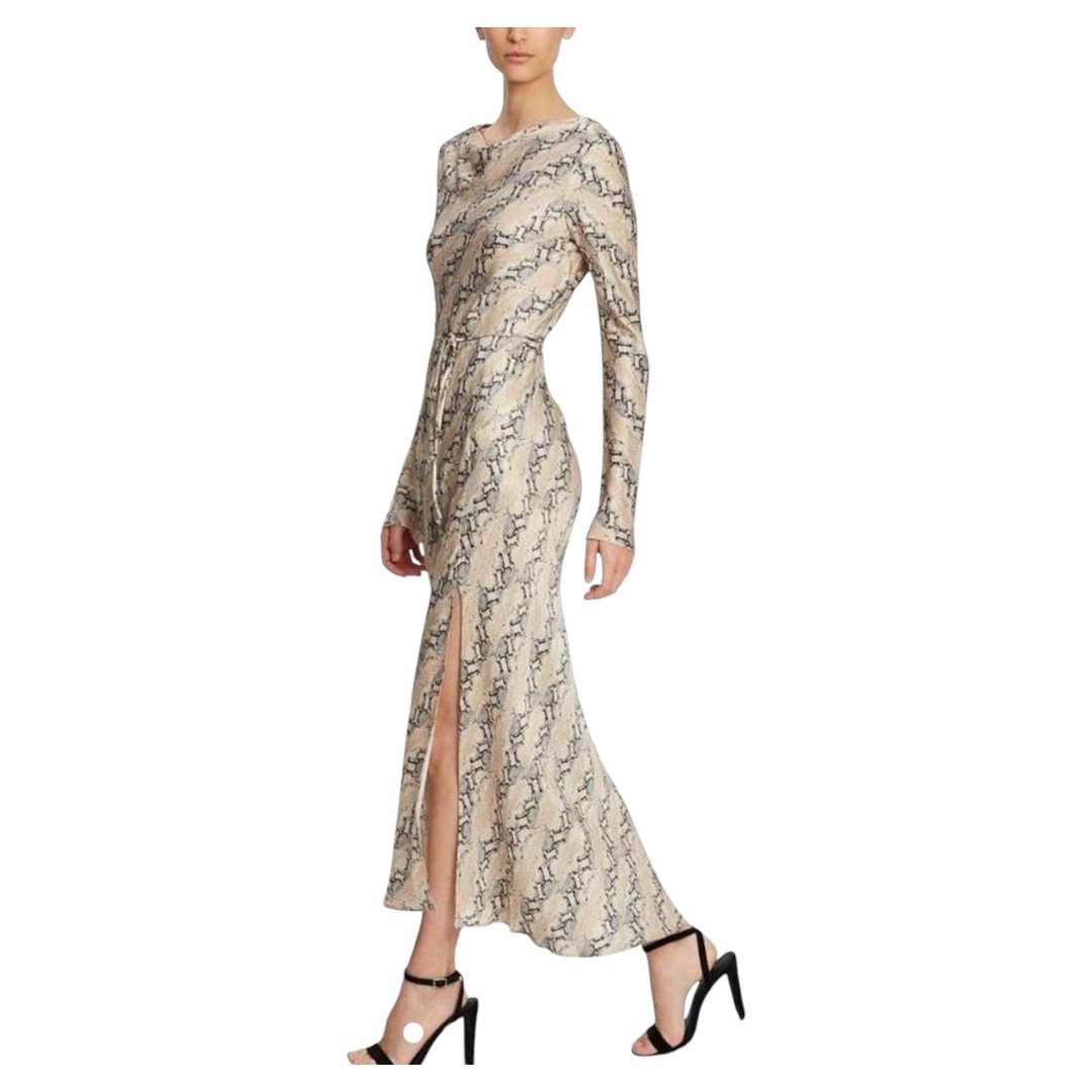 Bec & Bridge Gold and Silver Asymmetrical Long Sleeve Gown size 4