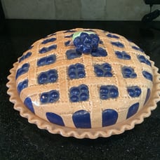 Blueberry Pie Recipe Pie Pan Dish Scalloped Edge with Lid Universal Trumps Corp