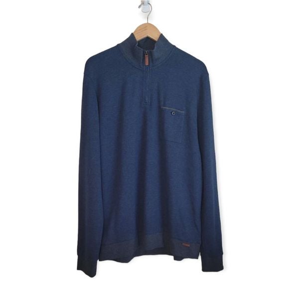 Ted Baker London 1/4 Zip Sweater Blue Size 6 / Size XXL