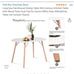 CozyCasa Farmhouse Dining Table Mid-Century Kitchen Table with Wood Tube Oval