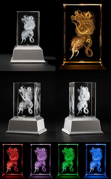 Ryu ga Gotoku 7 Gaiden Kiryu Kazuma Oryu Irezumi 3D LED Crystal Glass Figurine