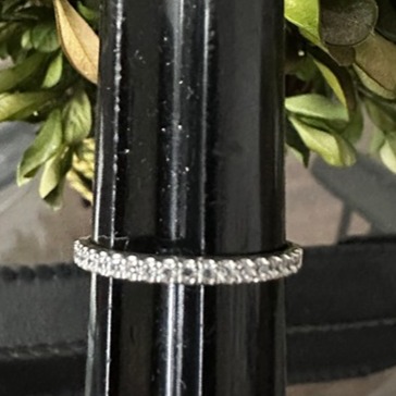 Sterling Silver Cubic Zirconia Band Set Size 9 1/2 Preowned
