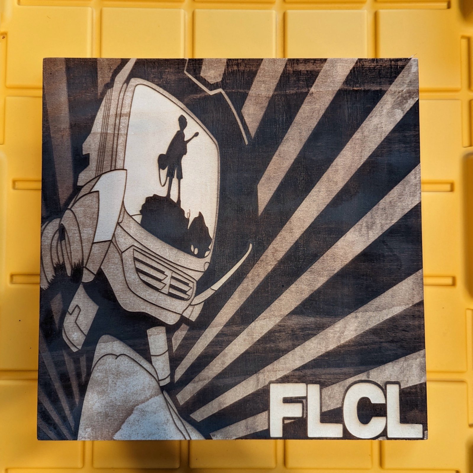 FLCL Laser Engraved Wooden Canvas - 12x14 Inches