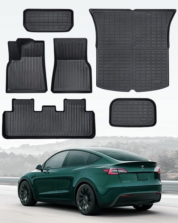 TAPTES Floor Mats Full Set Tesla Model Y 2023 2022 2021 TPE 5 seater All Weather
