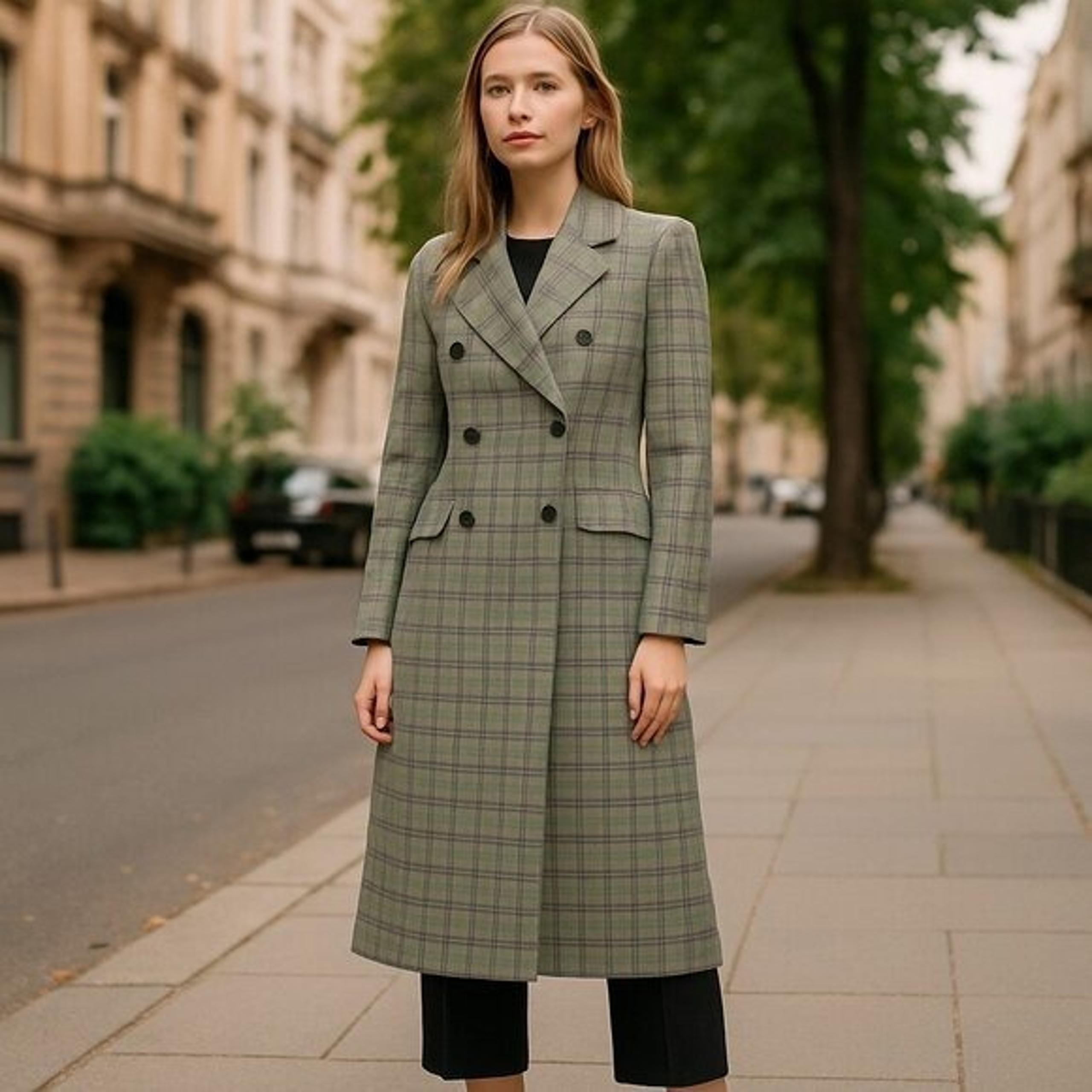 NWT Avec Les Filles Plaid Trench Coat XS