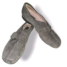 Beautifeel Gray Shimmer Suede Monk Strap Comfort Flats Shoe Women Sz 10 /41
