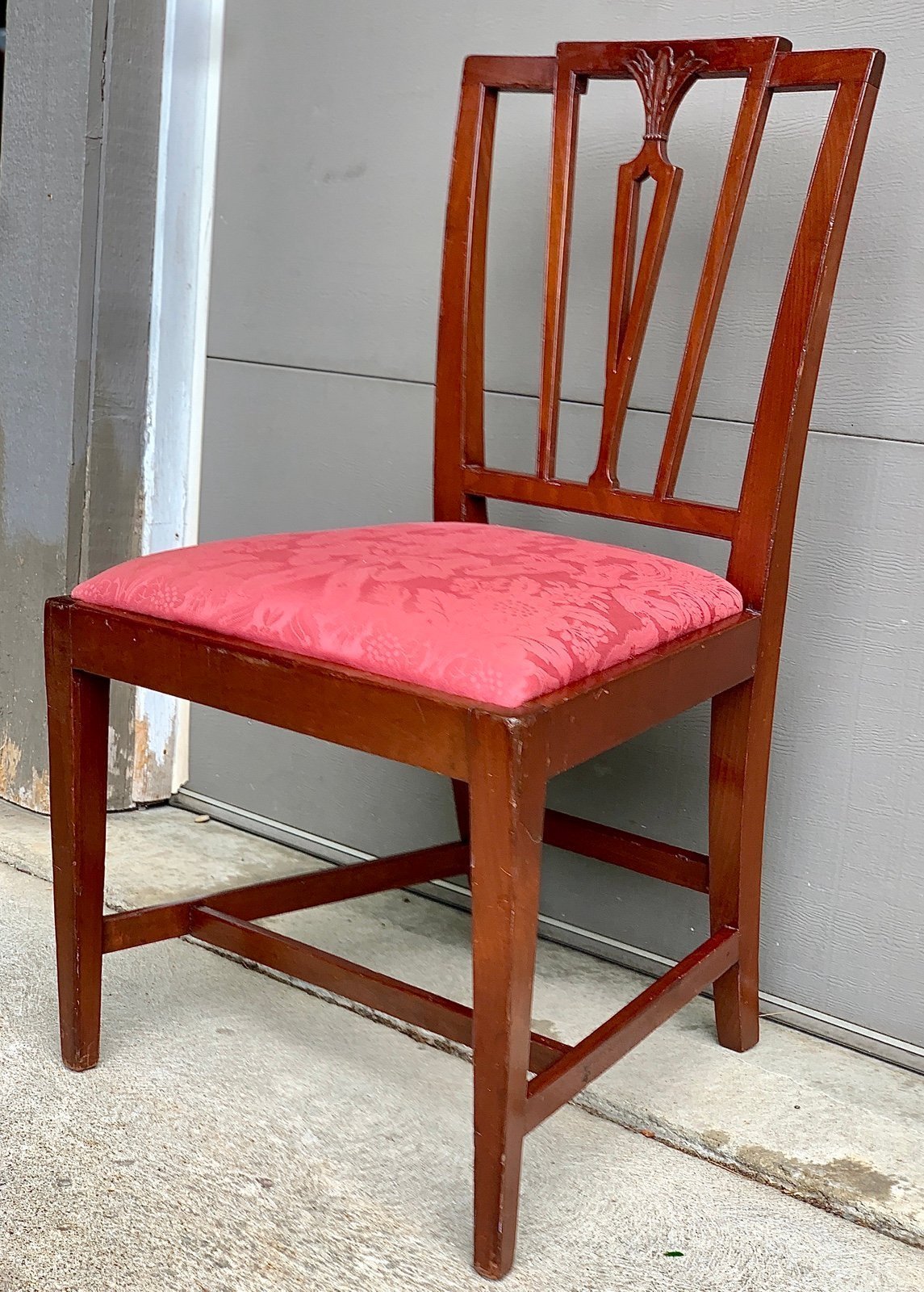 Vintage Mahogany Carrot Back Side Chair Antique