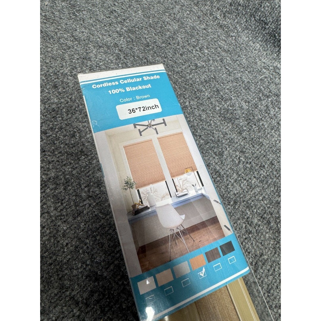 MYshade Cordless Blackout Window Blinds Shades Pull Down 36 W X 72 H Light Brown