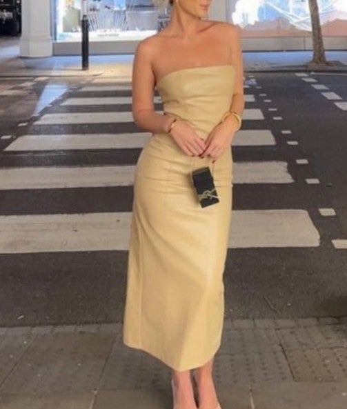 Dress zara faux leather