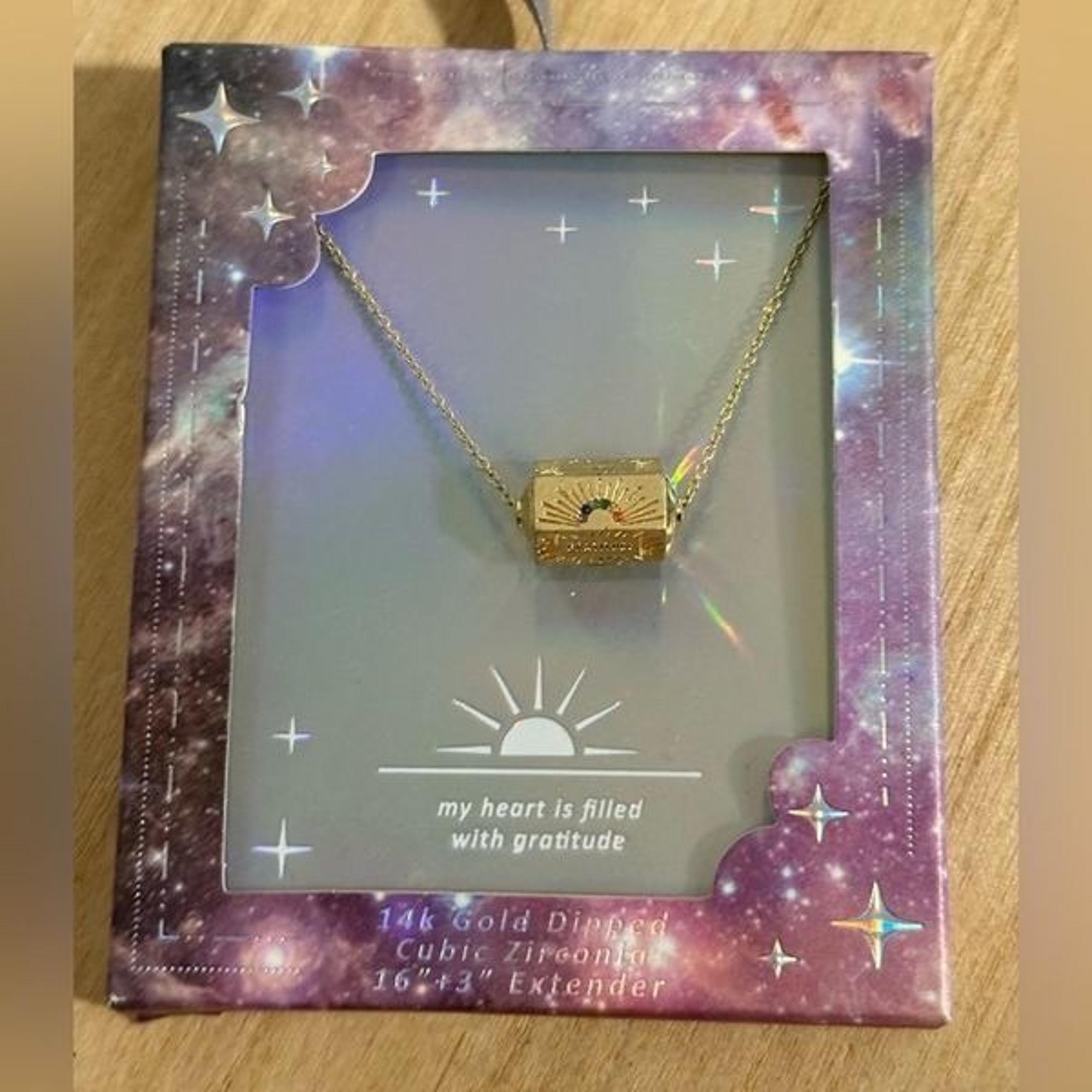 My heart is filled with gratitude- gold dipped necklace