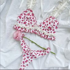 NWT For Love & Lemons Floral Thong Panty XS
