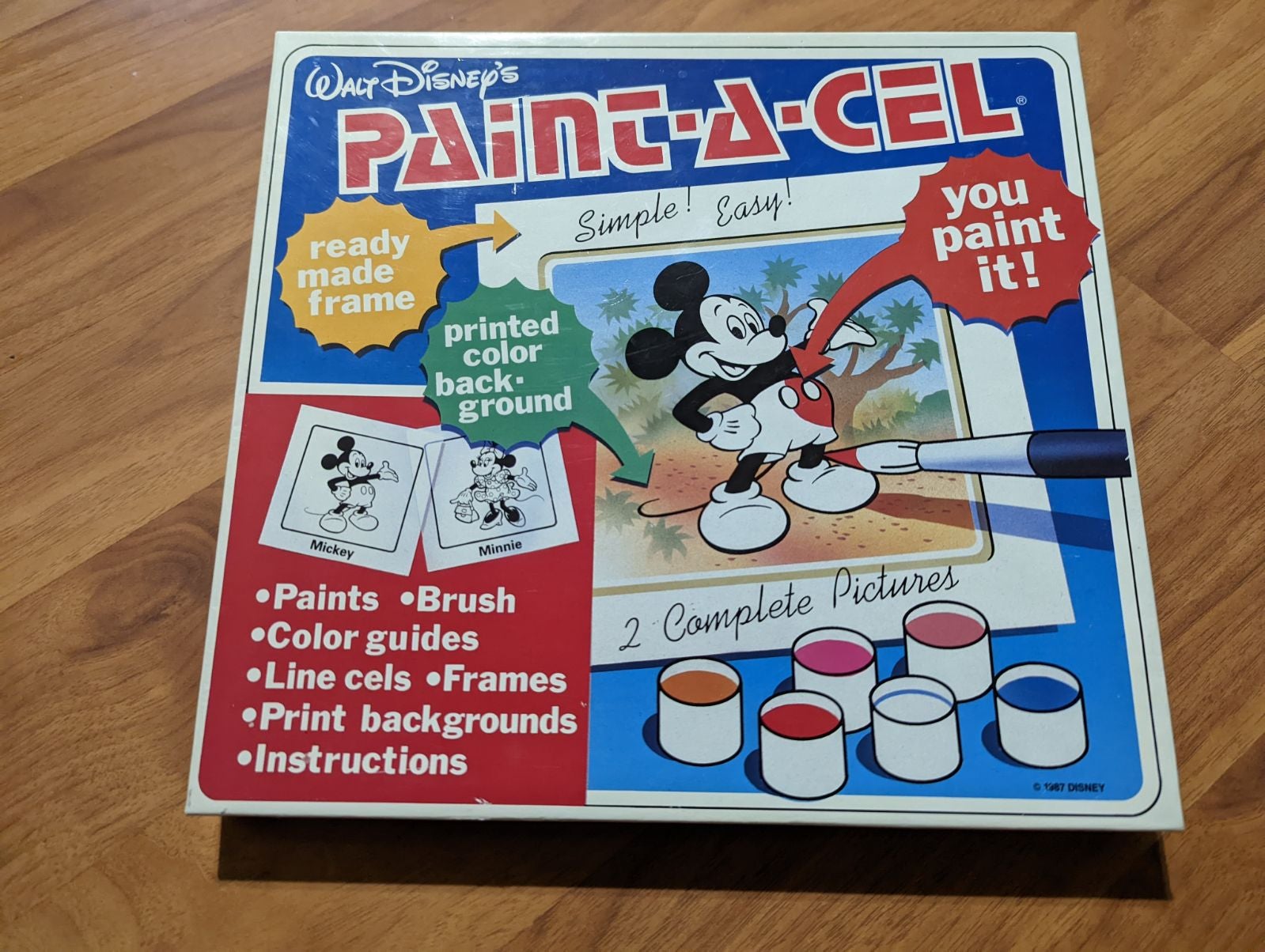 Walt Disney's Paint-A-Cel Mickey And Minnie vintage 1987 craft