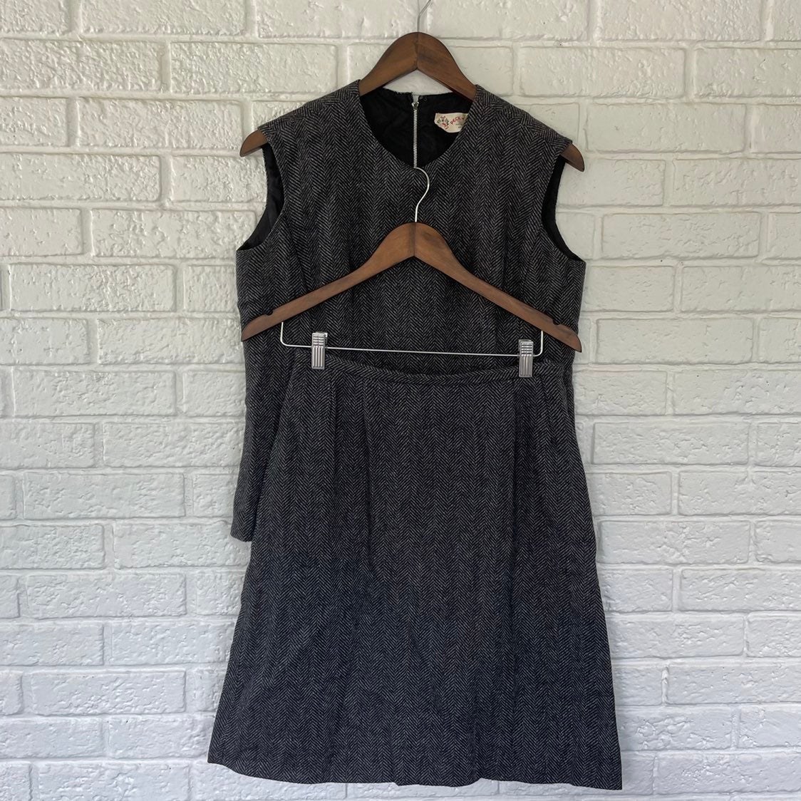 VTG 70s tweed coord skirt set