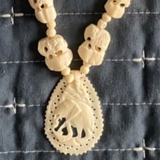 Vintage Authentic Bone Elephant Necklace