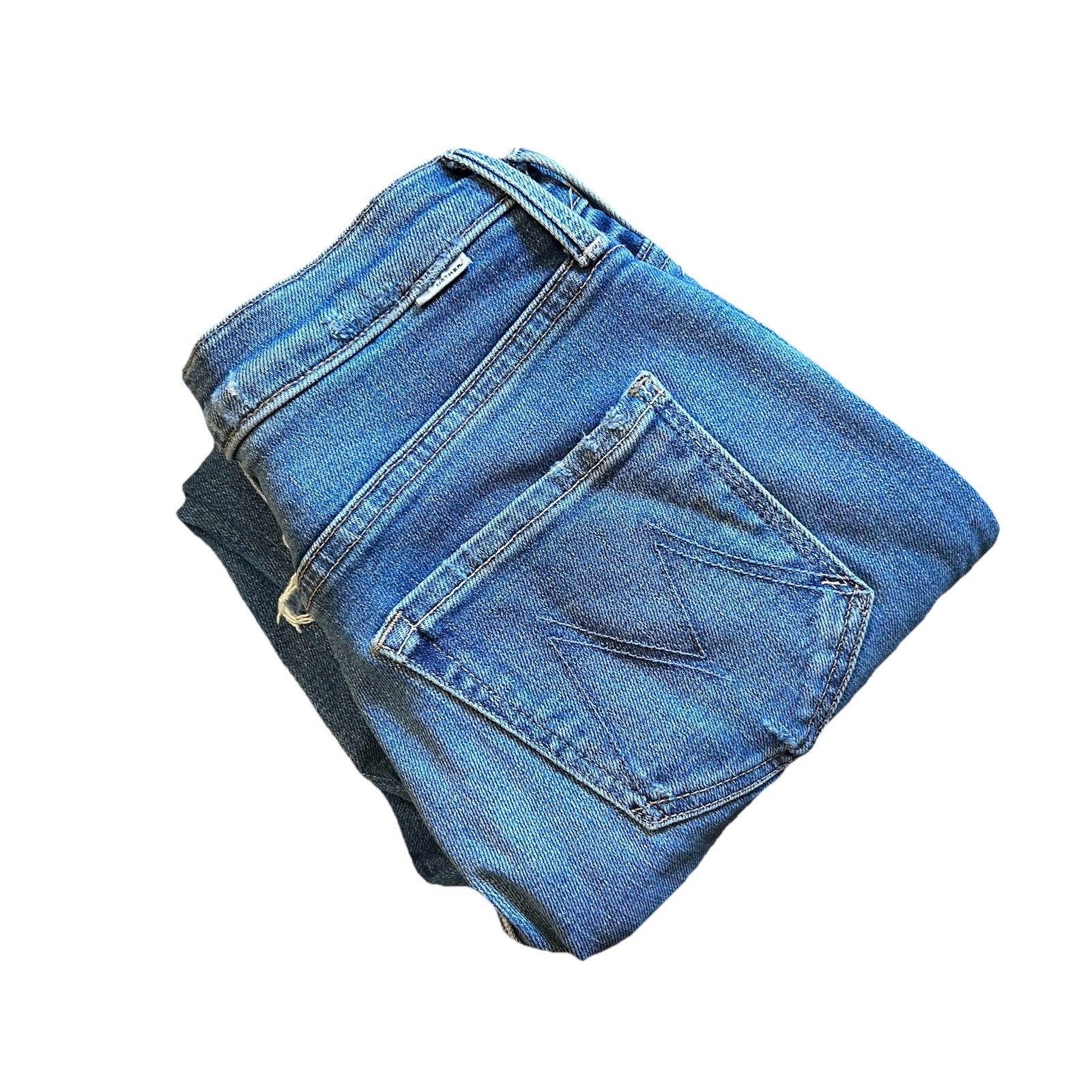 Mother The Tripper Ankle Fray Distressed Jeans Play Like a Pirate Womens 25 USA