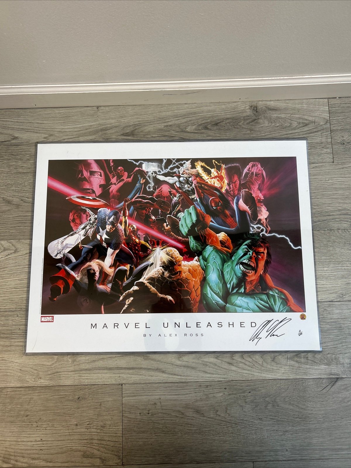 Marvel Unleashed By Alex Ross Lithograph Art Print Signed And Numbered NO COA
