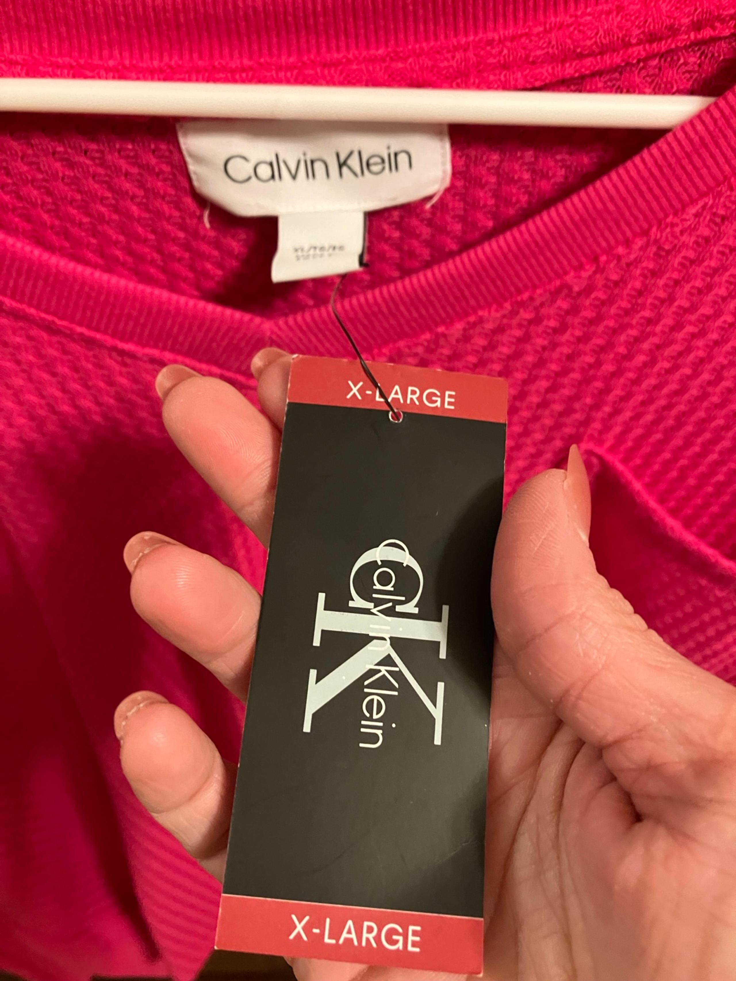 Pink Calvin Klein Waffle Long Sleeve Comfy Shirt Brand New w/tags