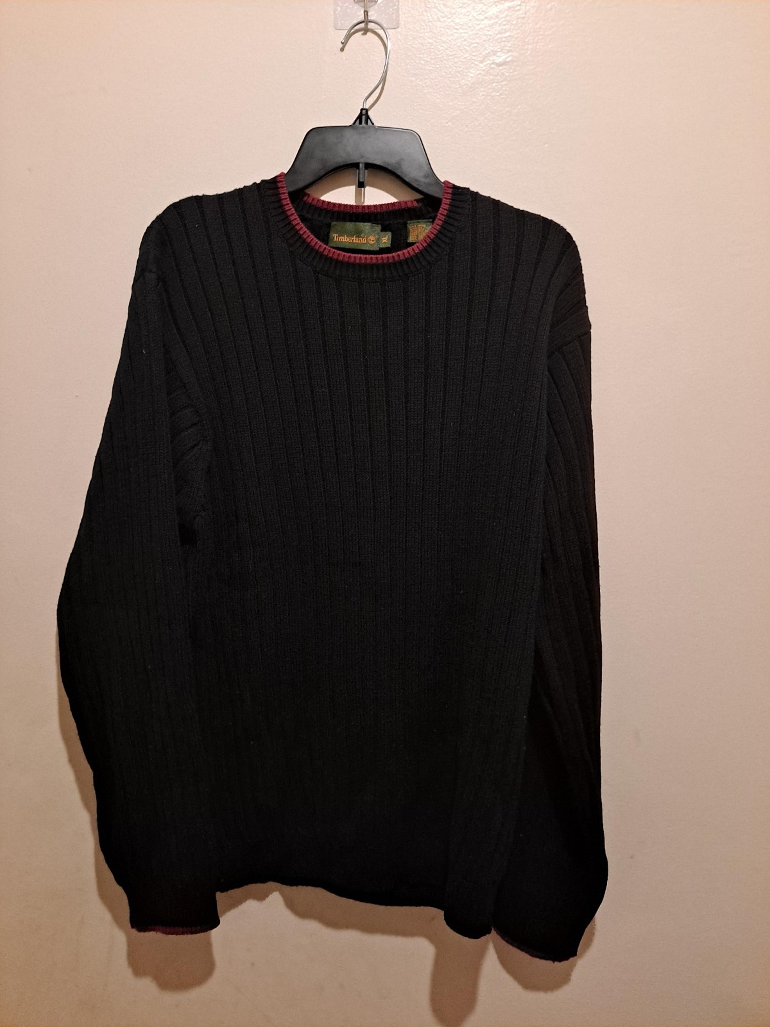 TIMBERLAND MENS RIBBED COTTON KNIT SWEATER. SIZE XL