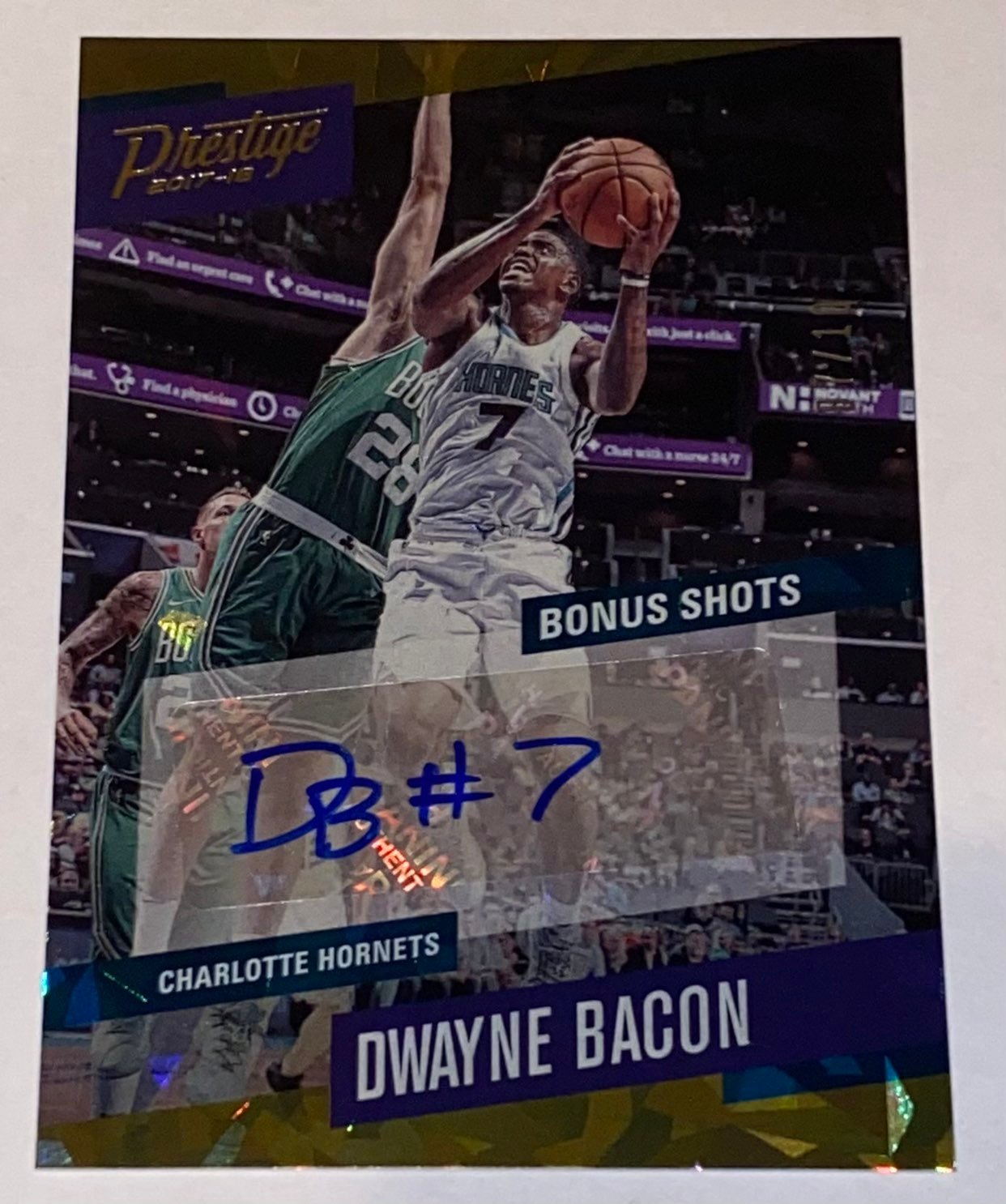 2017-18 Prestige Dwayne Bacon Bonus Shots Gold Auto /10 Jersey #