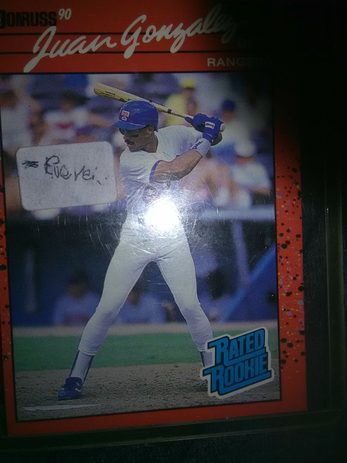 1990 Juan gonzoluz reverse neg err card