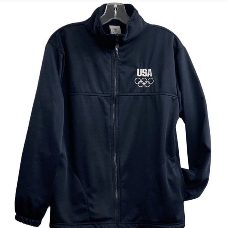 USA Olympic Committee Full Zip Navy Blue USA Olympic Jacket