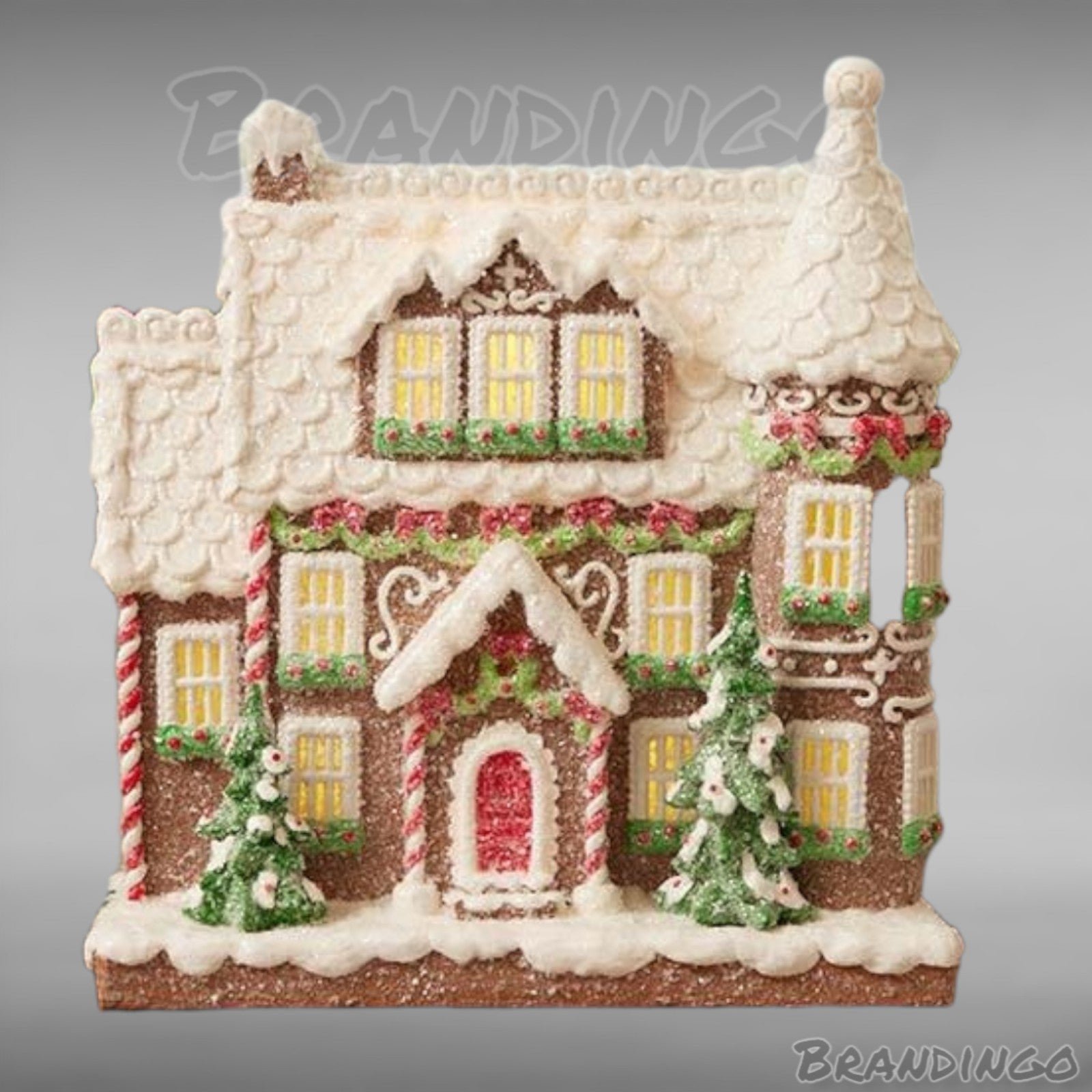 Gingerbread House with LED Light Christmas Cracker Barrel Decor