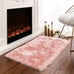 Pink Rug 2x3 Rug Faux Fur Rug for Bedroom Decor for Teen Girls Throw Rug