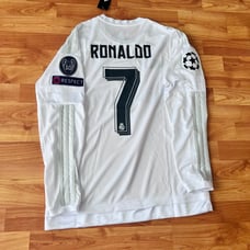 Ronaldo #7 Real Madrid 15/16 Home UCL Long Sleeve Size Medium