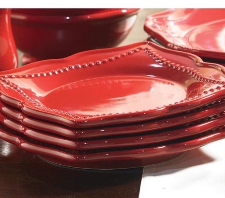 Pavillion Berry Square Dessert Plates - Set of 4