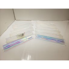 Salon Nail Polish Decorative Acrylic Shelves Set Of 12 Iridescent Clear Scallop