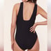 Andie Swim The Mykonos Rib One Piece LT Swimsuit Black size M Tall NWT