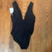 Andie Swim The Mykonos Rib One Piece LT Swimsuit Black size M Tall NWT