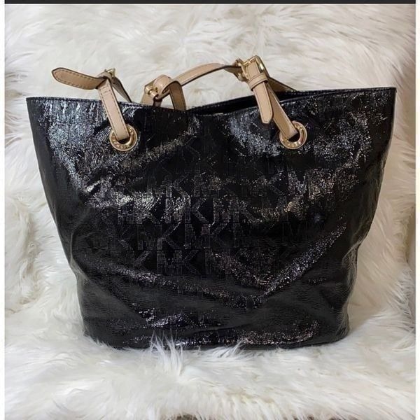 Michael Kors jet set shiny logo Tote Bag