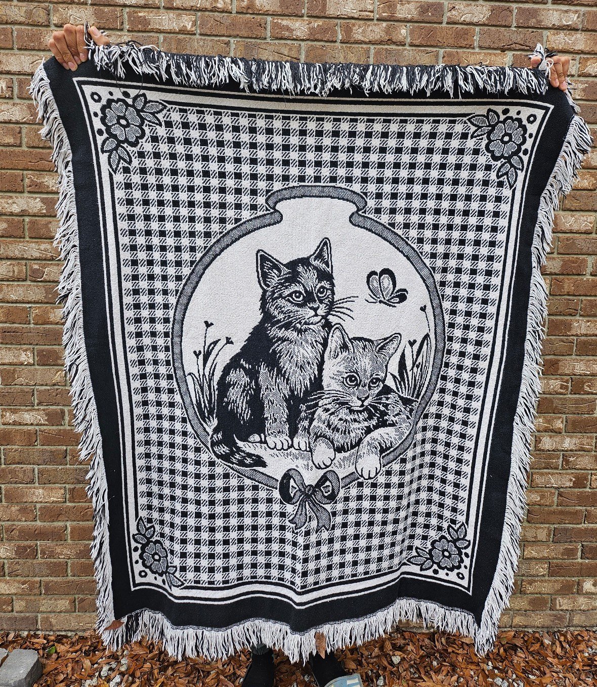 Cat tapestry wooven rug/ decoration
