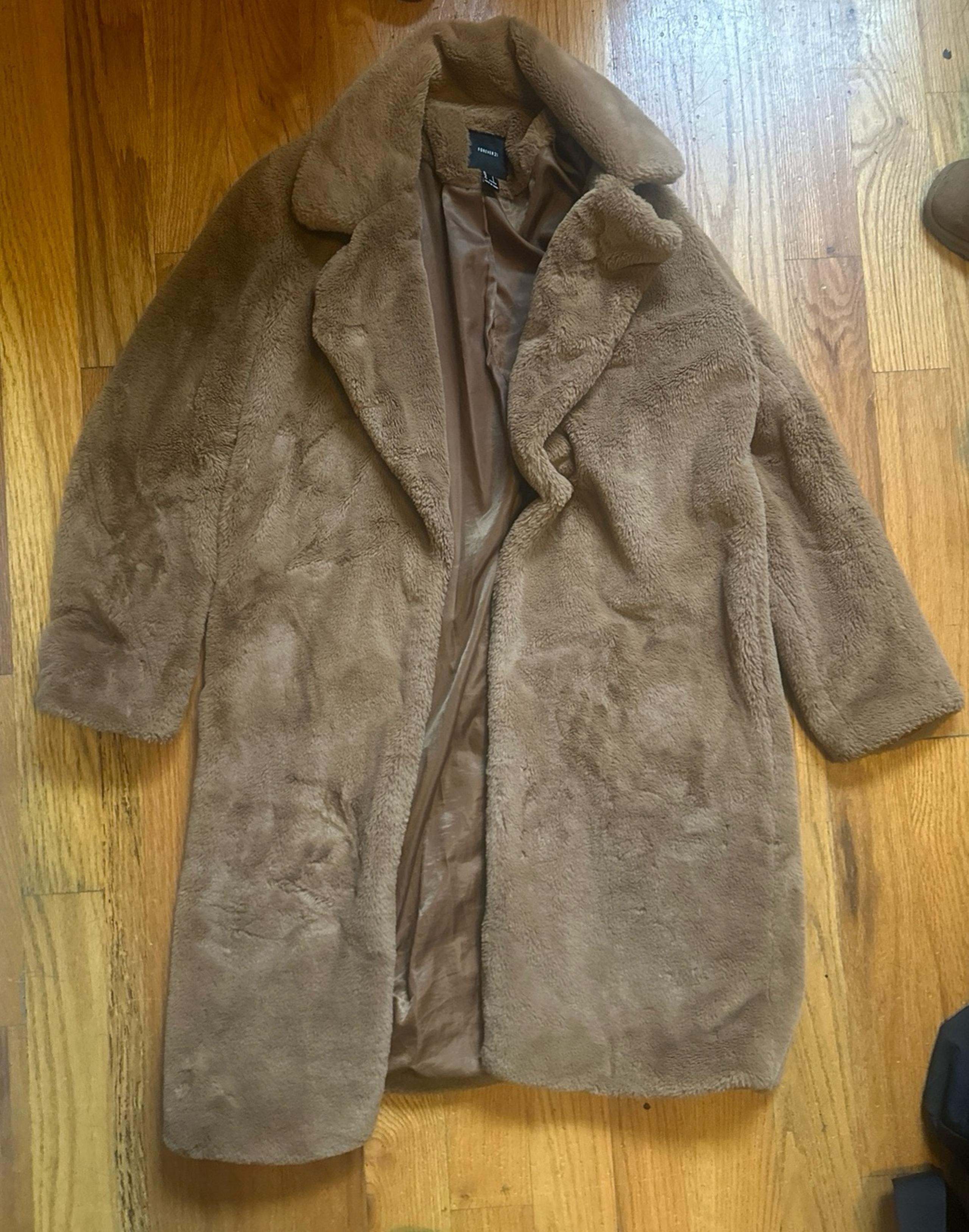 Forever 21 Furry trench coat