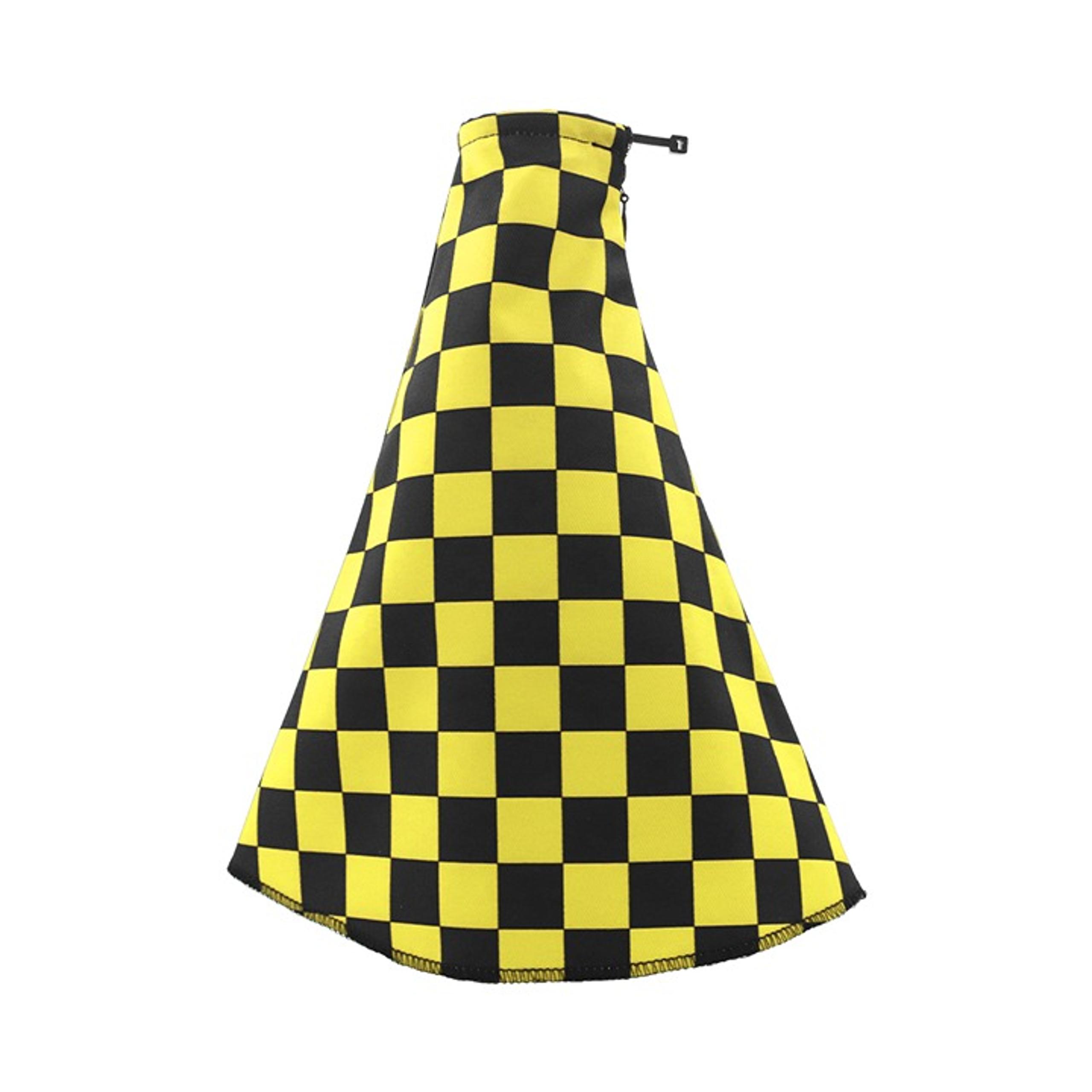 Brand New Universal Checkered Yellow Black Fabric Gear Manuel Shift Boot Cover