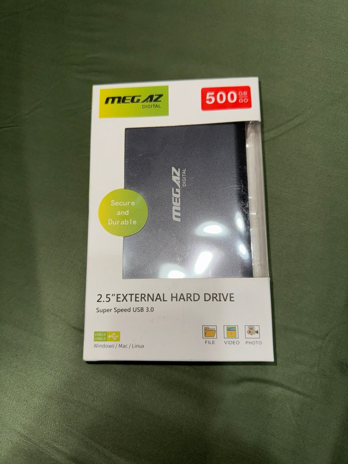500GB Portable External Hard Drive, HDD USB 3.0 Compatible for PC, Mac, Laptop,