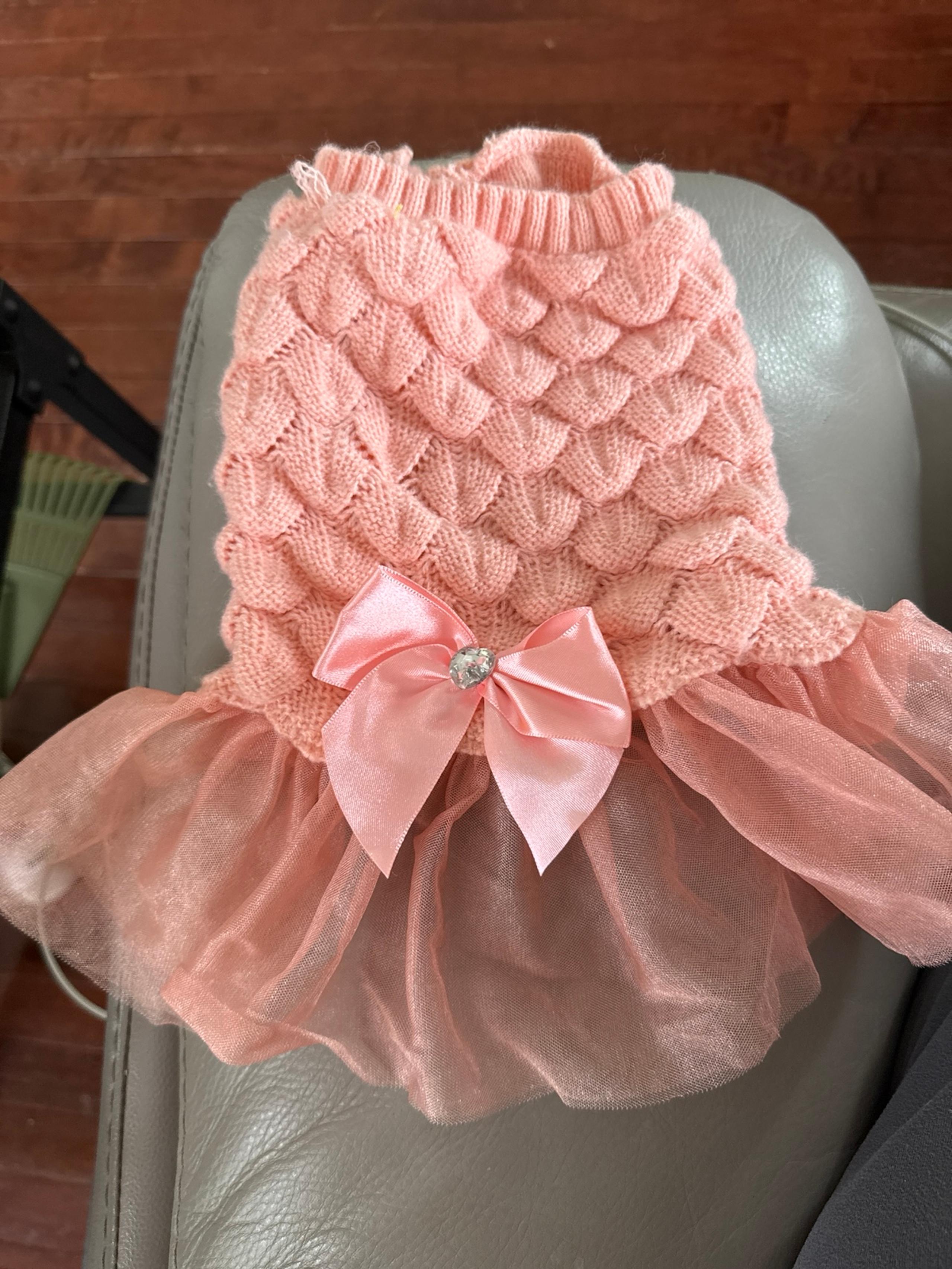 Pink dogs dress with tulle skirt