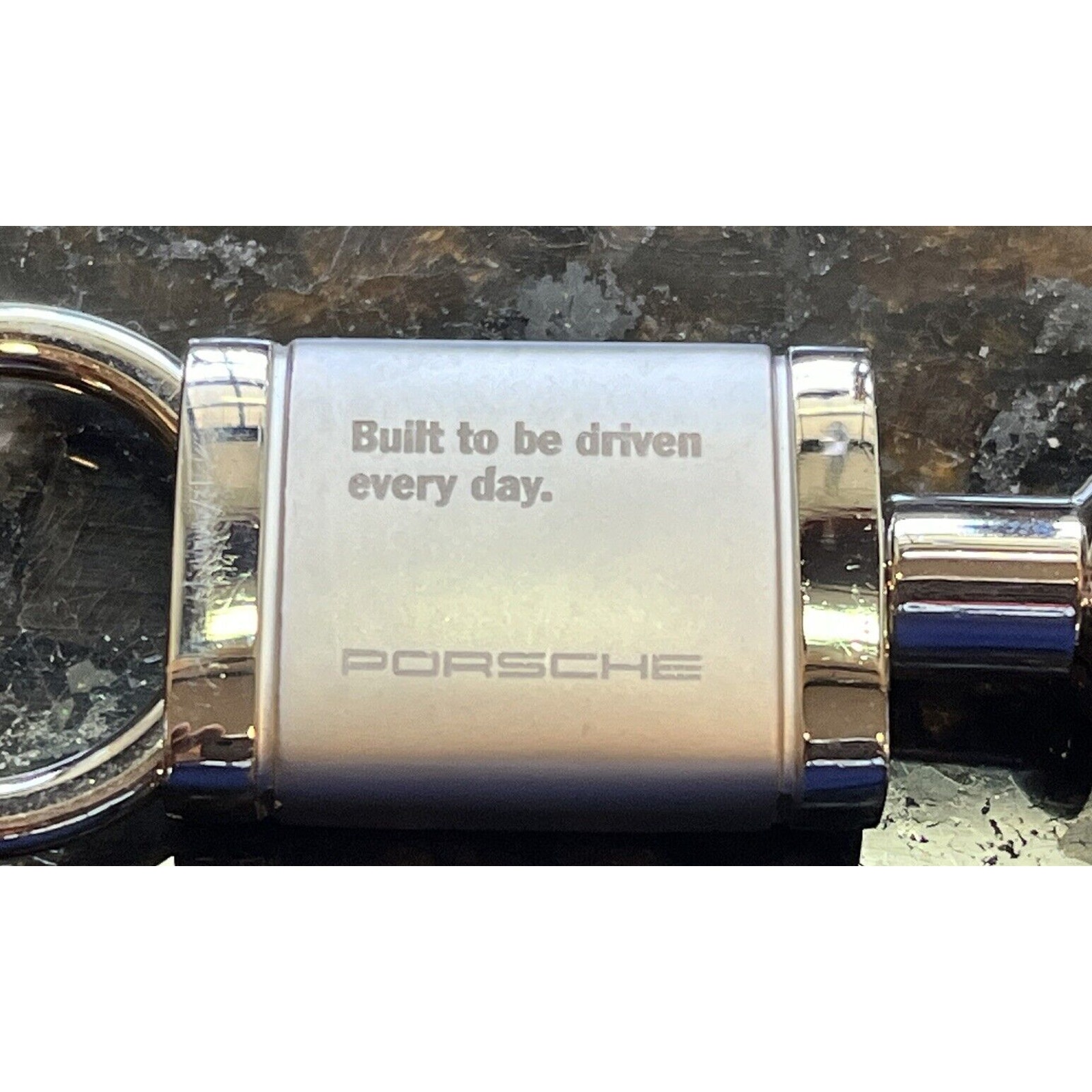 GENUINE PORSCHE DRIVERS SELECTION MOTORSPORT LASER KEY RING EUC