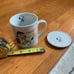 RARE Highly collectible vintage Peanuts Snoopy Lucy mug with lid 1958 1952