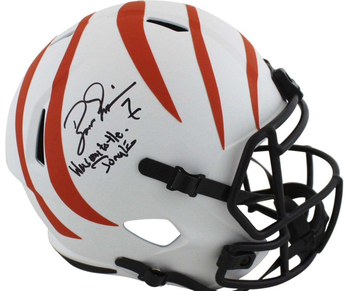 BOOMER ESIASON SIGNED FS BENGALS LUNAR ECLIPSE HELMET W/ INSCRIPTION BECKETT BAS