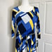 Lauren Ralph Lauren XL Swing Dress Geometric Abstract Belted Stretch 3/4 Slevee